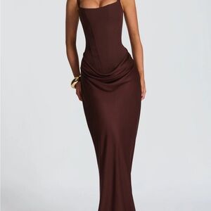 Elegant Brown Evening Gown